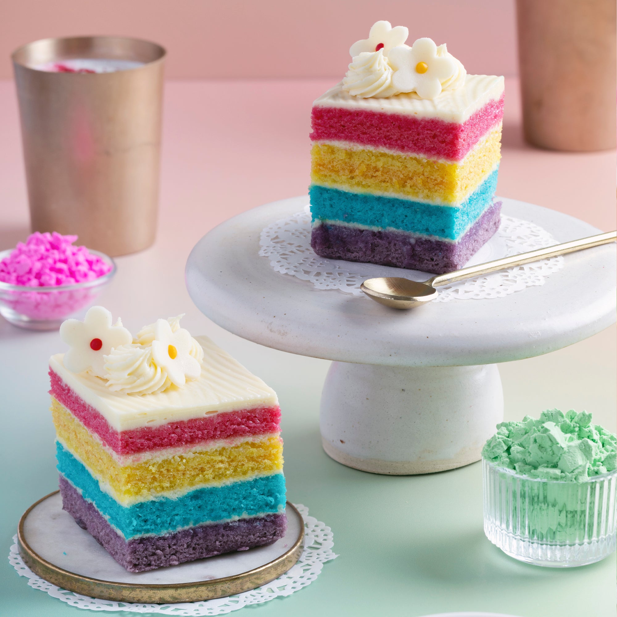 Holi Special Rainbow Pastry