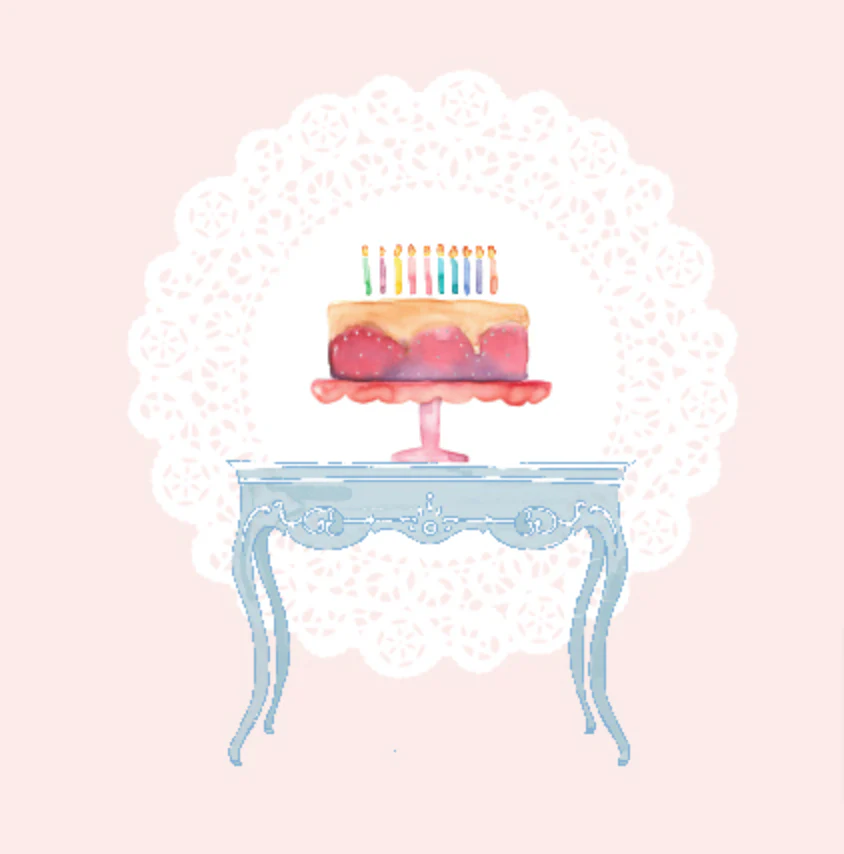 Customised theme cake on a doily