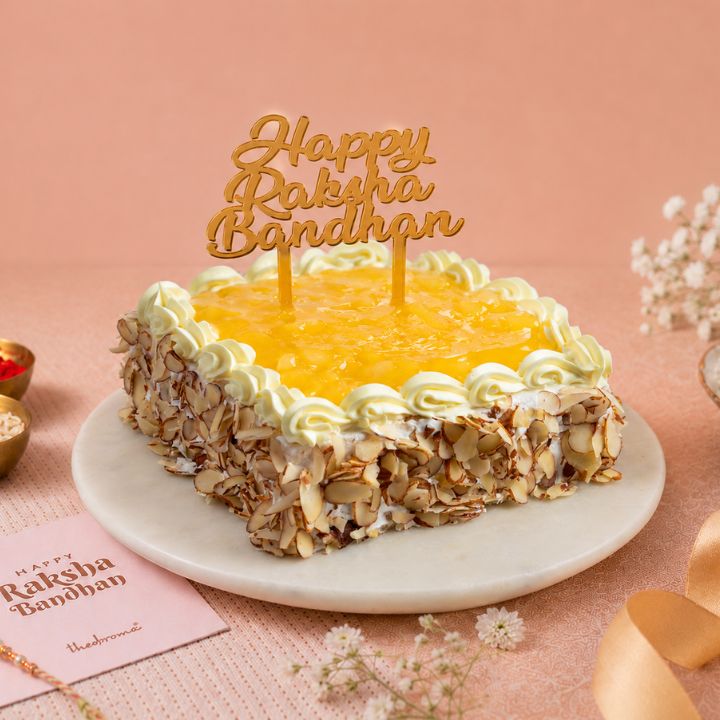 Raksha Bandhan Special Eggless Fresh Cream Pineapple Cake [500g]