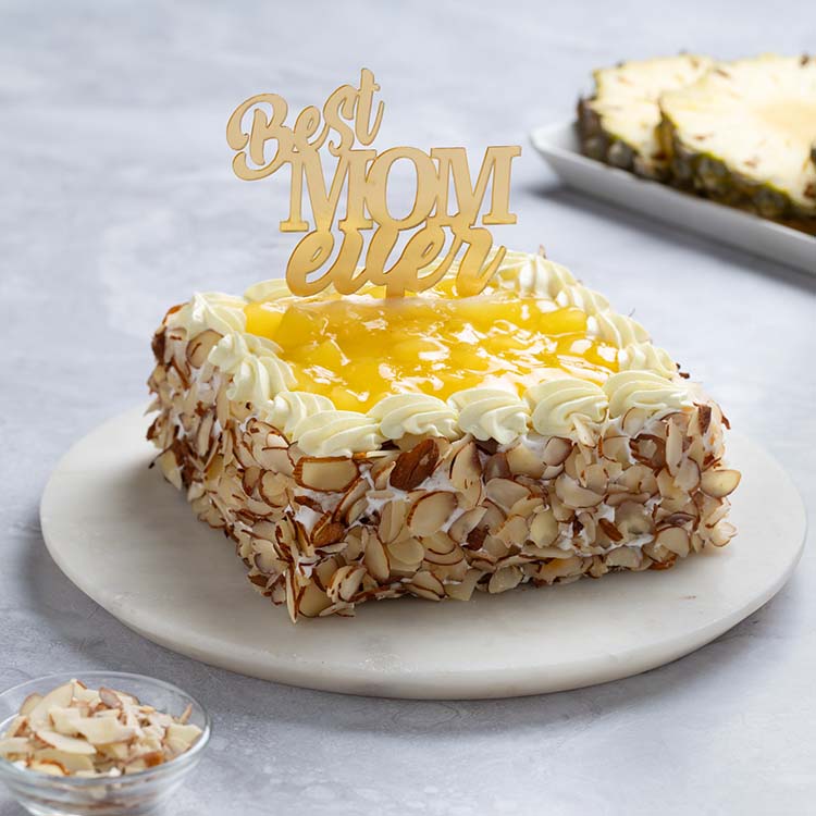 Mother's Day Cake - Eggless Fresh Cream Pineapple