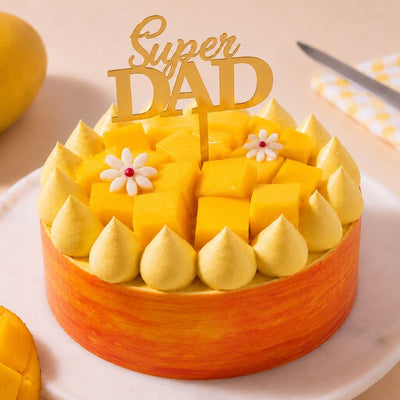Father's Day Fresh Mango Cream Cake with Topper [530g]