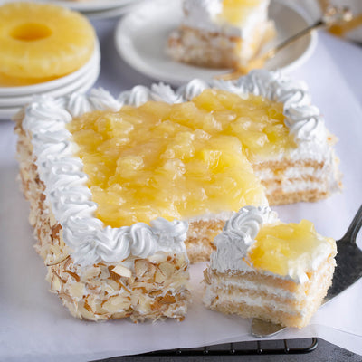 Eggless Fresh Cream Pineapple Cake