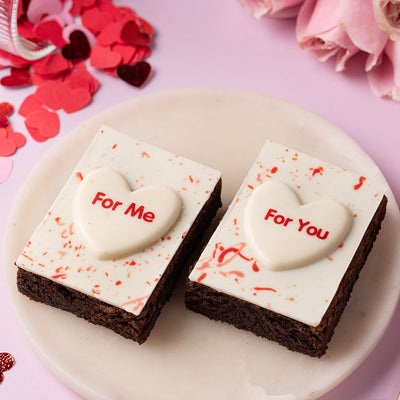 Valentine's Brownies [2 Pieces] - 'For You' & 'For Me'