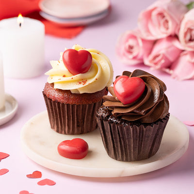 Valentine's Cupcakes [2 Pieces] - Chocolate, Red Velvet