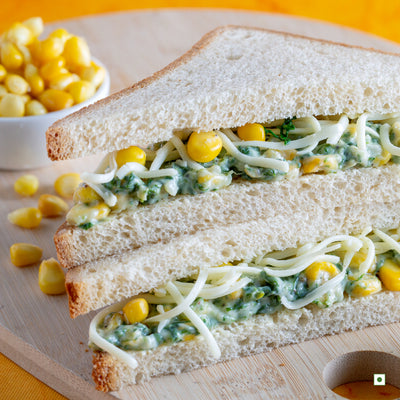 Spinach Corn & Cheese Sandwich - Sandwiches, Wraps & Rolls | Theobroma